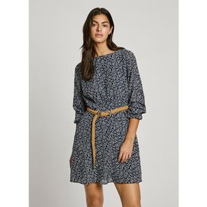 Pepe Jeans - Cindy - Jurk - Blauw - Minijurk met Lange Mouwen