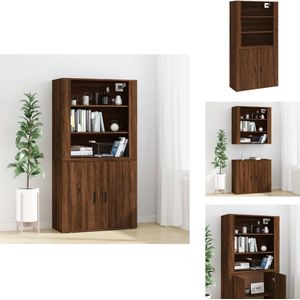 vidaXL Buffetkast: Buffetkasten - Dressoir - Kast - Buffetkast - Hoge kast bewerkt hout bruin eikenkleur
