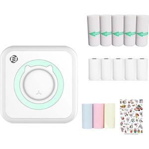 Equivera Mini-Printer - Pocket Printer - Mobiele Fotoprinter - Draagbaar & Draadloos - Leerhulp & Notites