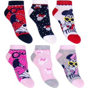 6 pack minnie mouse enkel sokken Maat 23/26