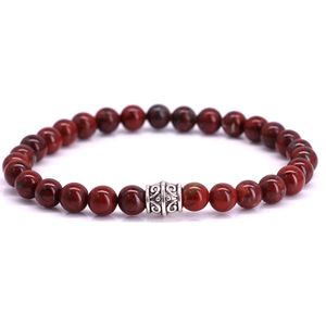 FortunaBeads Basic Red Agate Armband – Heren – Natuursteen – Large 20cm