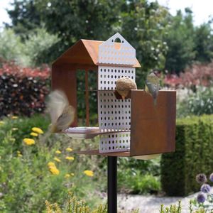 Tweet House – Cortenstaal Vogelvoederhuis - Vogelhuisje - Nestkastje - Vogel Huis - Tweet House – Cortenstaal Vogelvoederhuis - Vogelhuisjes voederhuisjes nestkasten (luxe) - Verjaardagscadeau - Vogelcadeaushop