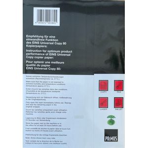 Primus kopieerpapier - printpapier wit A4 80 gram 2500 vel 1 doos met 5 pakken a 500 vel