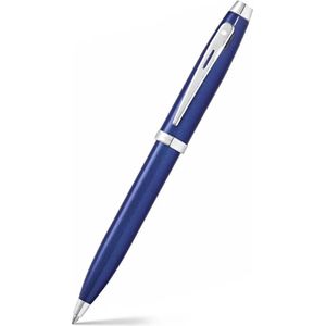 Sheaffer balpen - 100 E9339 - Glossy blue lacquer chrome plated - SF-E2933951