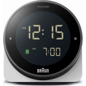 Braun BC24W - Wekker - Digitaal - Halfrond - Alarm - Snooze - 12/24H - Achtergrondverlichting - Wit - Zwart