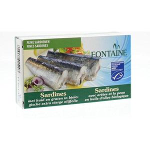 Fontaine Sardines met huid en graat 120 gram