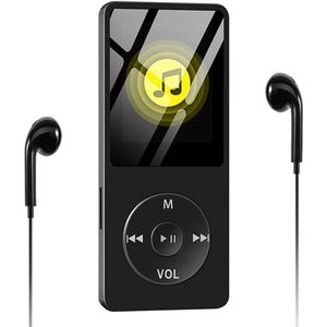 MP3 Speler - 8GB Geheugen - FM Radio - Luidspreker & Oordopjes - Muziekspeler met Voice Recorder & E-Book - Sport & Reizen - Zwart - Compact - 1 stuk