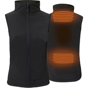 Verwarmde Softshell mouwloze jas - Slim Fit voor dames - Met extra warme fleece voering - Rapid power technologie - Zwart