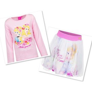 Disney Princess Set - Rok + Longsleeve - Roze - Maat 104 (tot 4 jaar)