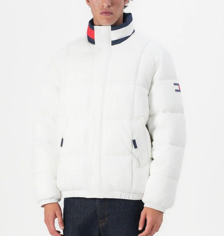 Tommy Jeans - DNA Collar Puffer - Gevoerde Jas - Wit - Waterafstotend
