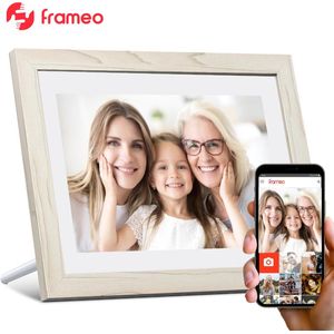 Vinteq - Digitale Fotolijst - Licht Beige Hout - 10.1 Inch - Full HD IPS Display