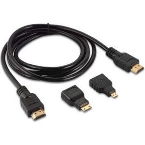 Universele 3 in 1 Set HDMI Kabel, Mini en Micro HDMI Adapter - HDMI Kabel Geschikt voor PS3, HDTV, DVD, XBOX, PC Pro - Zwart