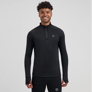 Rogelli Essential Heren Hardloopshirt Lange Mouwen - Sportshirt met Rits - Zwart