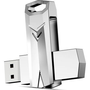 LUXWALLET SwiftStick - USB 3.0 Flashdrive - 360° Draaibare Cover – Sleutelhangerdesign - Ultrasterke Zinklegering - Windows 98/2000/XP/Vista/7/8/10/11 - MacOS 9.x en hoger - Linux Kernel 2.4.x en hoger – 128GB