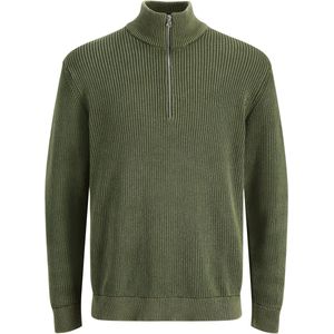 Jack & Jones - Jjedetroit Knit - Trui - Olive Night - Half Zip