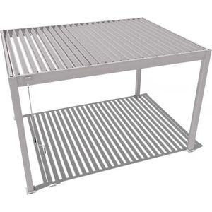 Orion Comfort terrasoverkapping - 300 x 400 cm - Lichtgrijs - Aluminium / Metaal / Vrijstaande / Luxe overkapping - Tuinprieel / Carport / Veranda / Pergola