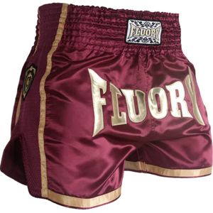 Fluory Kickboks Broek Muay Thai Short Wijnrood MTSF28 - S