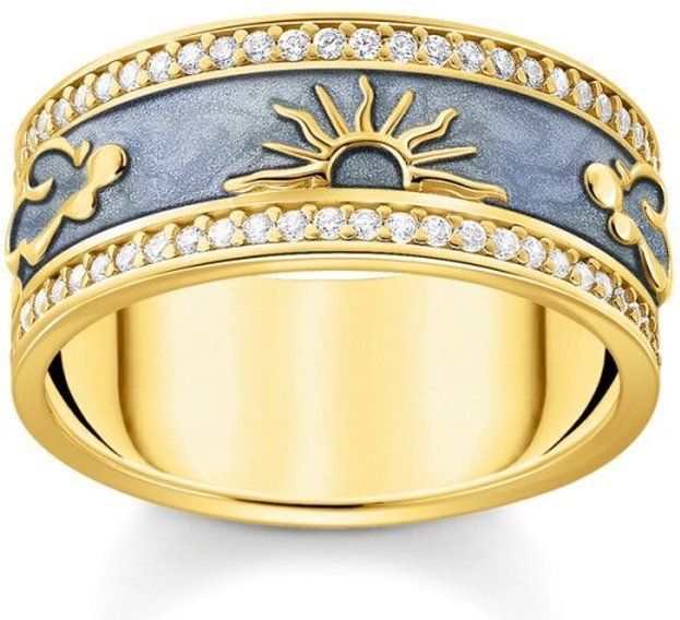 Thomas Sabo - TR2450-565-1 - Ring - Blauw - 925er Zilver Geel Verguld