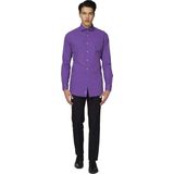OppoSuits Purple Prince Shirt - Heren Overhemd - Casual Effen Gekleurd - Paars - Maat EU 43/44