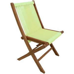 Tuinstoel van Taekhout - Tuin Klapstoel - Strandstoel - Teak Tuinstoelen - Groen - Nylon - 89 x 51 x 42 cm