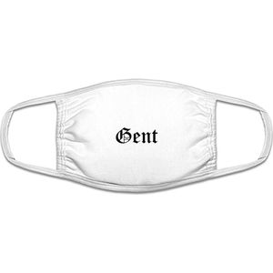 Gent mondkapje | gezichtsmasker | bescherming | bedrukt | logo | Wit mondmasker van katoen, uitwasbaar & herbruikbaar. Geschikt voor OV