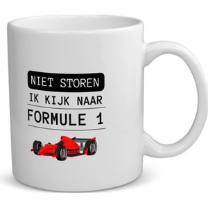 Akyol - niet storen ik kijk naar formule 1 koffiemok - theemok - Formule 1 - mensen die houden van f1 - quotes - verjaardagscadeau - verjaardag - cadeau - kado - geschenk - gift - 350 ML inhoud