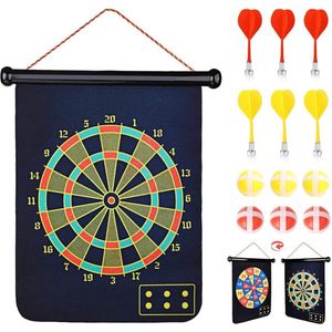 Magnetisch dartbord, werpschijf met klittenband, voor binnen en buiten, om op te hangen, met 6 ballen en 6 pijlen, voor sport en vrije tijd