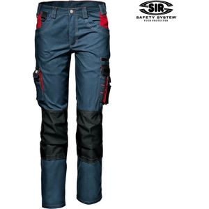 SIR SAFETY HARRISON Blauw Werkbroek - Werkbroek met Kniezakken en Multifunctionele Praktische Zakken