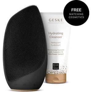 SmartAppGuided™ Sonic Thermo Gezichtsborstel | 6 in 1 | Farbe: Grijs/goud + Gratis cosmetica