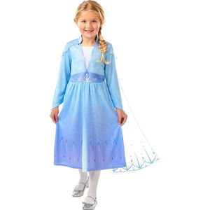 Elsa Frozen 2™ kostuum met cape voor meisjes - Verkleedkleding - 7/8 jaar