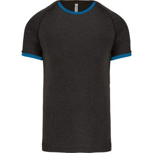 SportT-shirt Unisex 3XL Proact Ronde hals Korte mouw Dark Grey Heather / Tropical Blue 100% Polyester