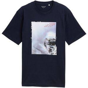 TOM TAILOR - Shirt - Duifblauw - Motiefprint - Kwartmouw