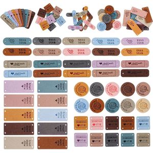 Handgemaakte lederen etiketten - 50 stuks met liefdeshart - voor kleding en DIY hoeden
