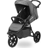 Driewielerbuggy - kinderwagen tot 22 kg- incl. regenhoes en een beenbeschermer GRAPHITE