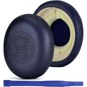 Allecto Plus - Vervangende oorkussens voor draadloze Bluetooth-koptelefoons in blauw eiwitleer traagschuim