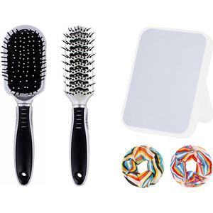 Haarborstel set met spiegel en haaraccessoires (Voordeelset)