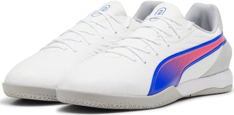 PUMA - King Match It - Voetbalschoen - Wit - Bluemazing Flat Licht Grijs
