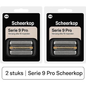 K&R Ventures® Universele Elektrische Scheerkop – Compatibel met Braun Series 9 (92B) – 2 Stuks – Duurzame RVS Precisie Scheerkop – Geschikt voor 92B Modellen – Zwart