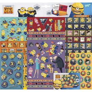 Totum Minions stickers super stickerset XL 7 stickervellen incl. luxe 3D metallic en laser stickers - Totum Minions stickers - Despicable Me 4 - super stickerset XL 38 x 36 cm