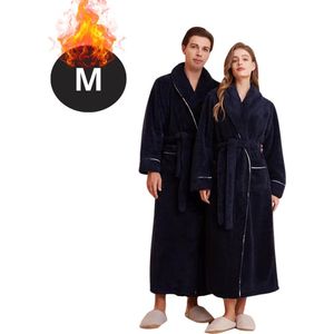 Bovista Badjas Heren - Fleece - Katoen - Badstof - Sauna - Hamam - Wafel - Bathrobe - Duster - Ochtendjas - Spa - Kimono - Blauw M