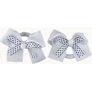 Jessidress Meisjes Haar Elastiekjes met kleine Haarstrikjes - Wit