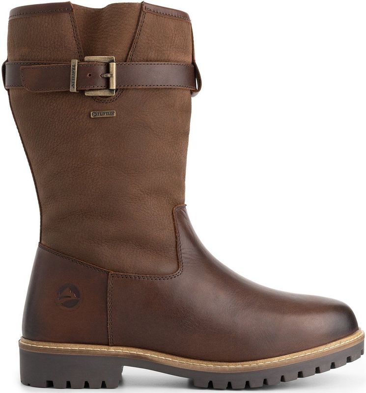 Travelin - Boots - Donkerbruin - Leer - Waterdicht - Warm Gevoerd - Flexibele Zool