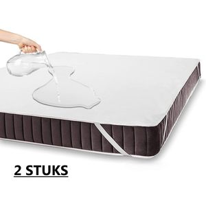 2 stuks Waterdichte Molton 180x200 cm - 30 dagen Proefslapen - Ademend - Antibacteriëel - Incontinentie Matrashoes - Waterdichte Matrasbeschermhoes - Met 4 Elastieken Banden - Matrashoogte tot 30cm - Wit