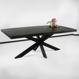 Eettafel langwerpig mangohout 200cm zwart John langwerpige tafel duurzaam mango eetkamertafel