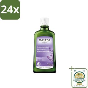 WELEDA - Ontspanningsbadmelk - Lavendel - 200 ml - Voordeelverpakking - 24 stuks - Aromatherapie - Natuurlijke badproducten