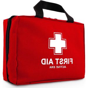 90-delige EHBO-Koffer - First Aid Kit Hoogwaardige Medische Tas met 90 Items - Waterdicht - Multifunctioneel - Incl. Oogspoeling 2 Coldpacks en Nooddekens - Draagbaar - 24x9x18cm