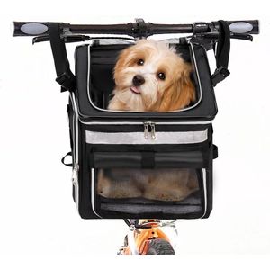 Hondenfietsmand elektrische fiets voor kleine honden zwart huisdiertransport hond kat KGMCARE Hondenfietsmand elektrische fiets
