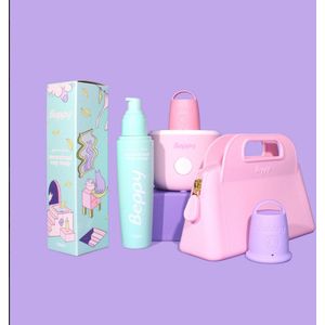 Beppy - Menstruatieset Cotton Candy - 2 Menstruatiecups, Natural Cup Soap & Sterilizer