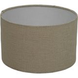 HSM Collection - Lampenkap Rond - ø32*20 - Wit - Jute/ Wol