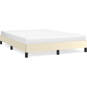 vidaXL - Bedframe - kunstleer - crèmekleurig - 140x200 - cm